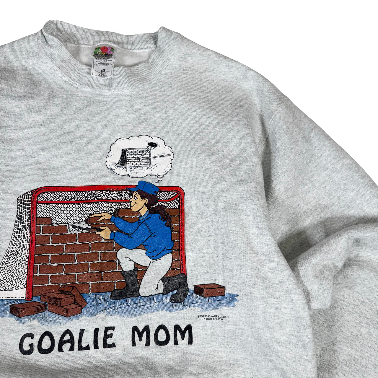 Fruit of the Loom Goalie Mom Sweatshirt — 2000s Hockey Spirit Medium
