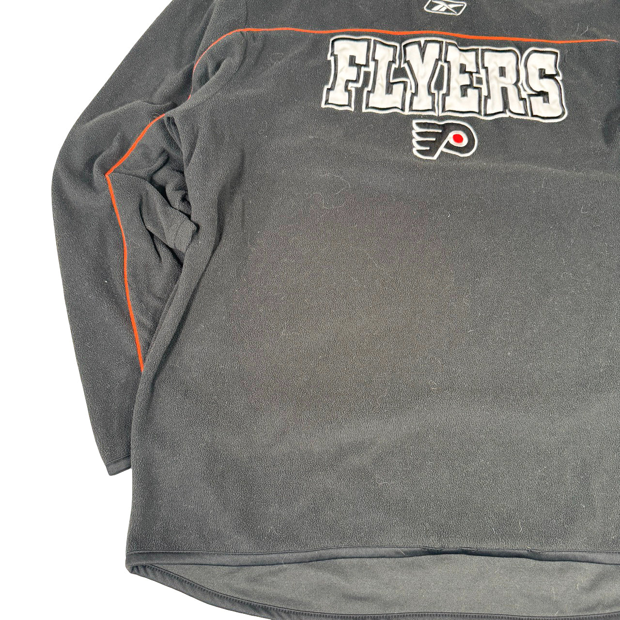 Reebok Philadelphia Flyers Fleece Crewneck — Y2K Orange Stripe XL
