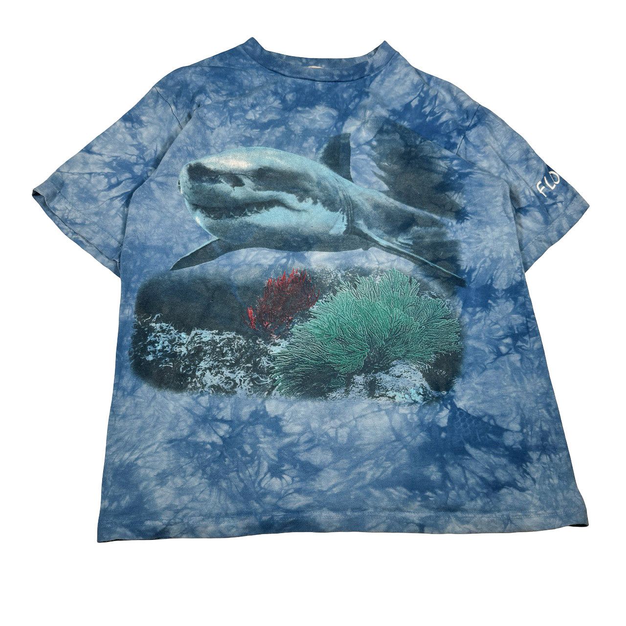 Shark Print Shark and Reef Graphic Tee Size M