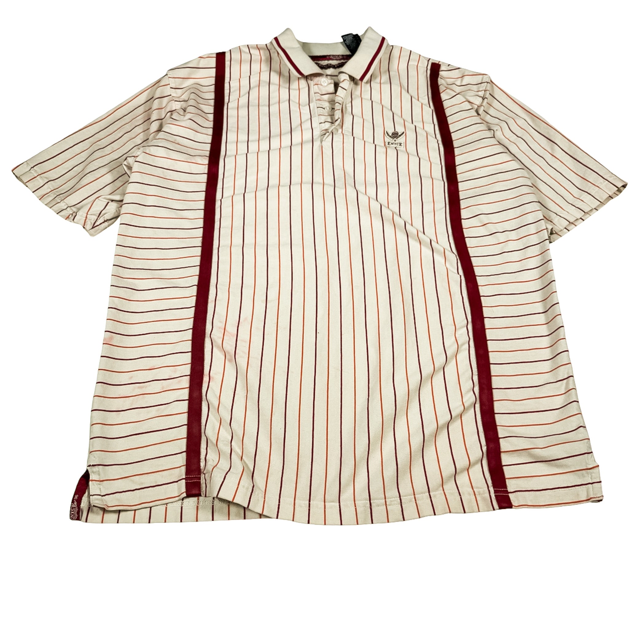 ENYCE Cream Red Striped Polo XL