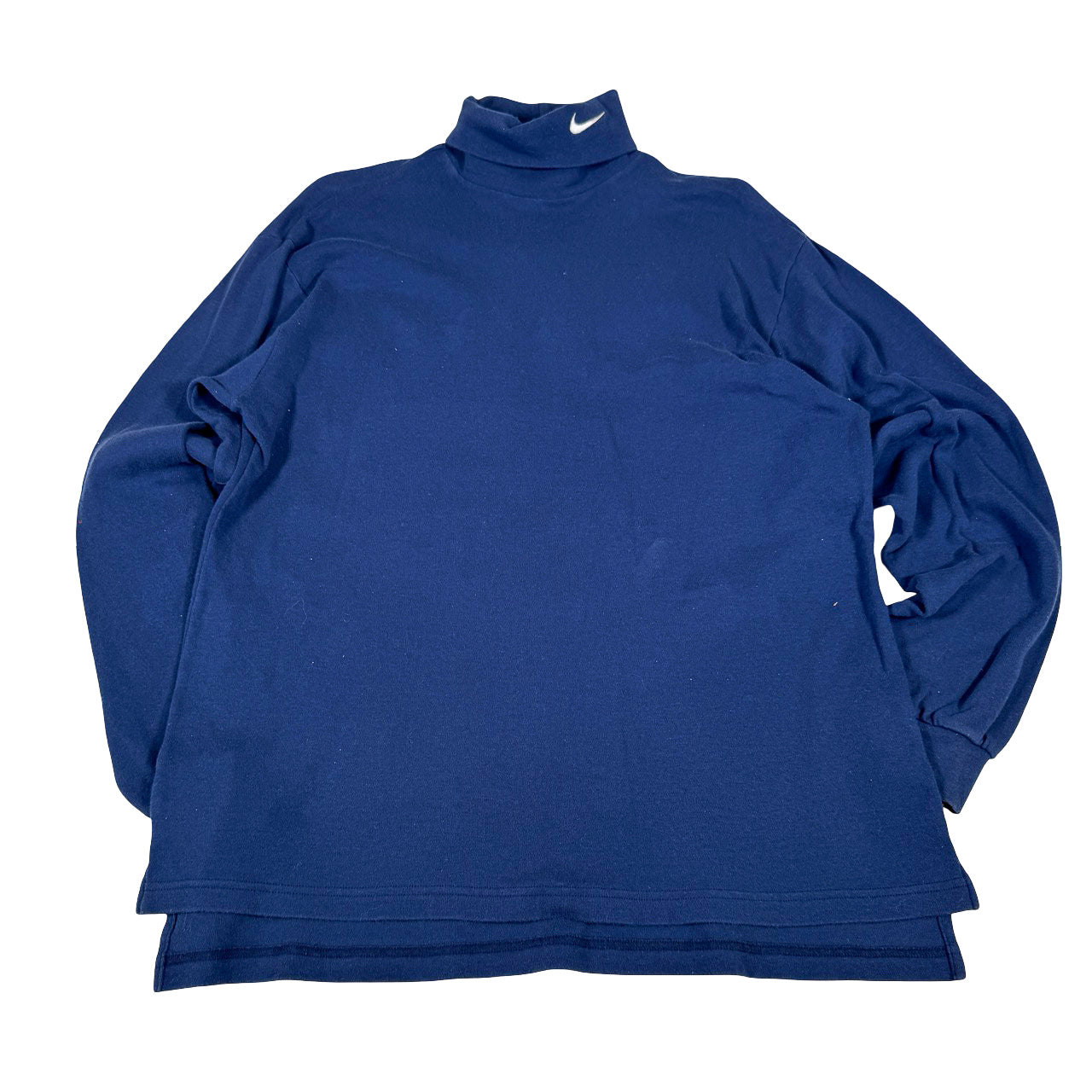 Nike Turtleneck Sweatshirt — 90s Navy & White XL