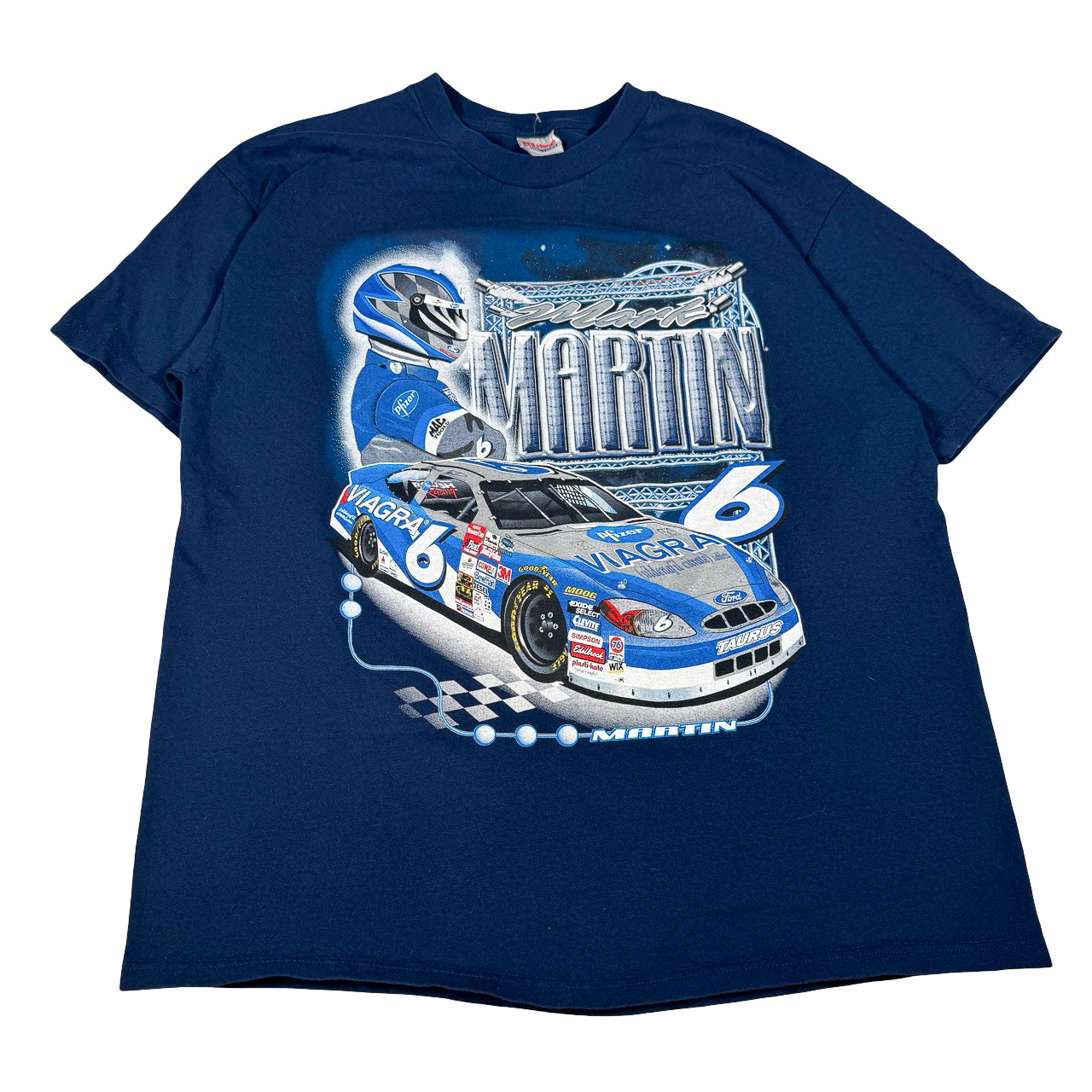 Hanes Mark Martin NASCAR Pfizer Tee XL