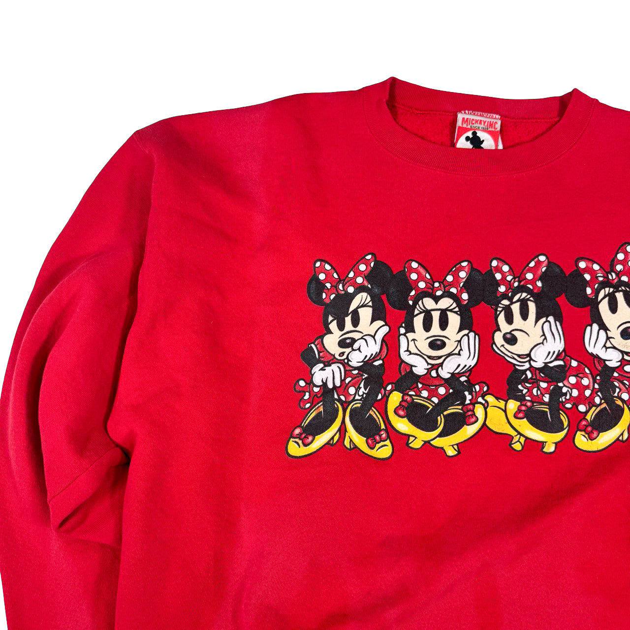 Mickey Inc Minnie Mouse Crewneck — 1990s Red & Black Sweatshirt XXL