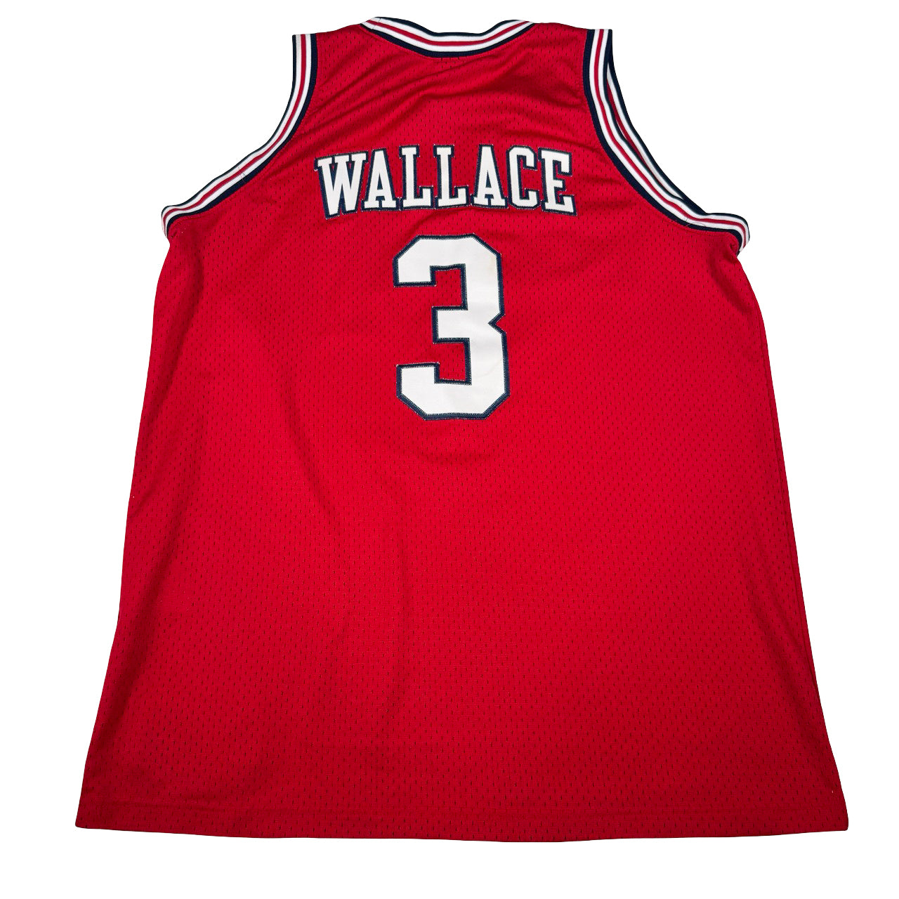NBA Detroit #3 Wallace Jersey Red Size L