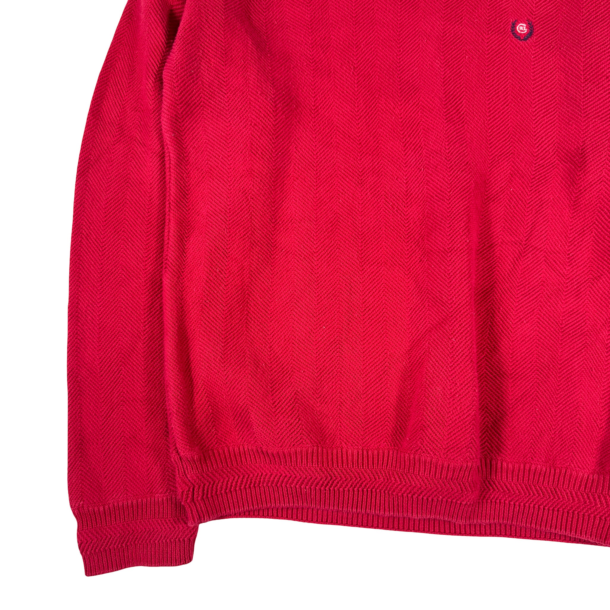 Ralph Lauren Chaps Embroidered Chain Stitch Red Crewneck Sweatshirt L