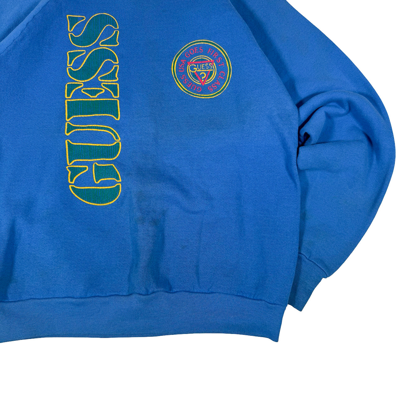 Guess USA x Fruit of the Loom Collab Sweatshirt — Y2K Embroidered L
