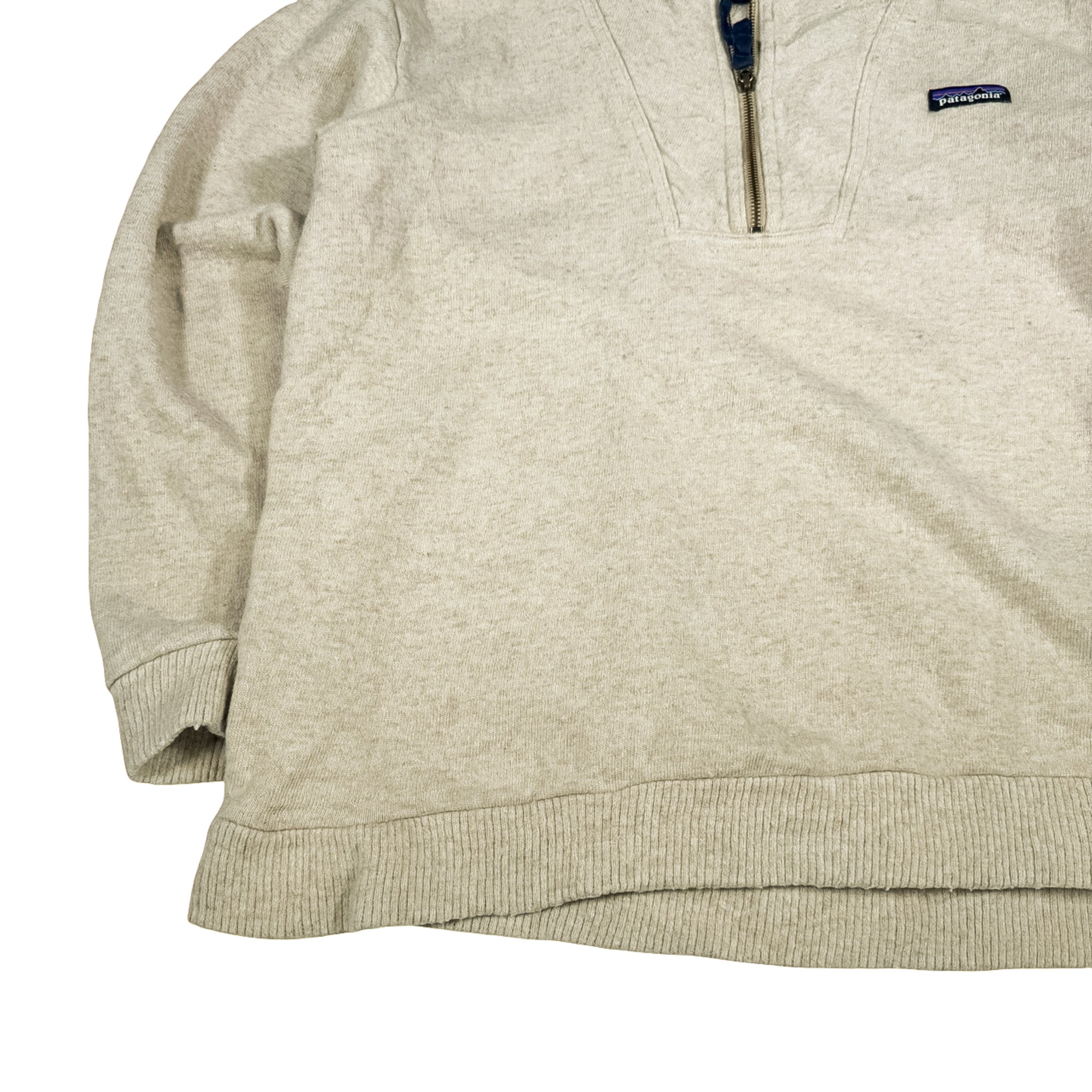 Patagonia Beige Quarter-Zip Fleece Sweatshirt L