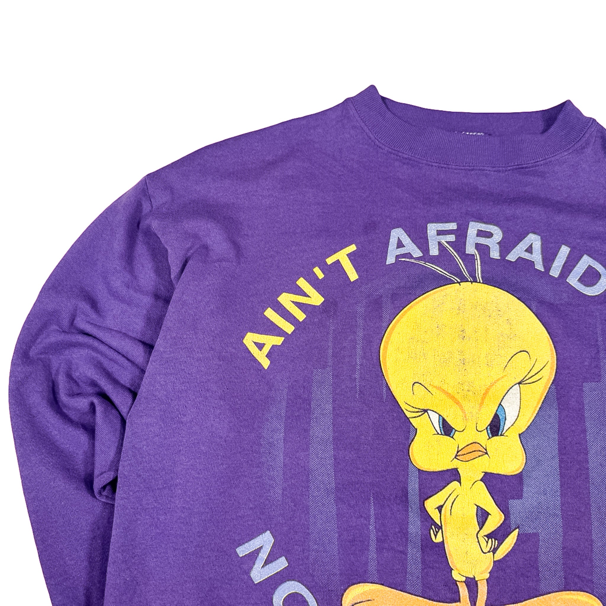 Tultex Tweety Bird Purple Crewneck Sweatshirt Size L