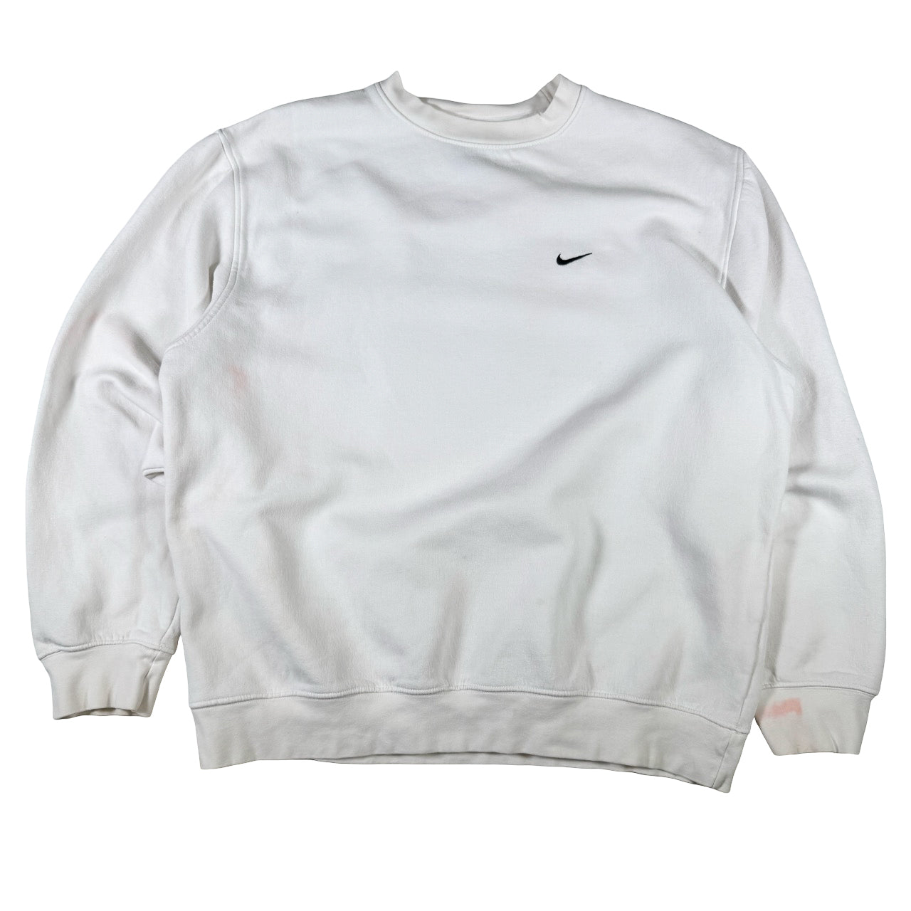 Vintage Nike White Swoosh Y2K Swoosh Vintage Sweatshirt L