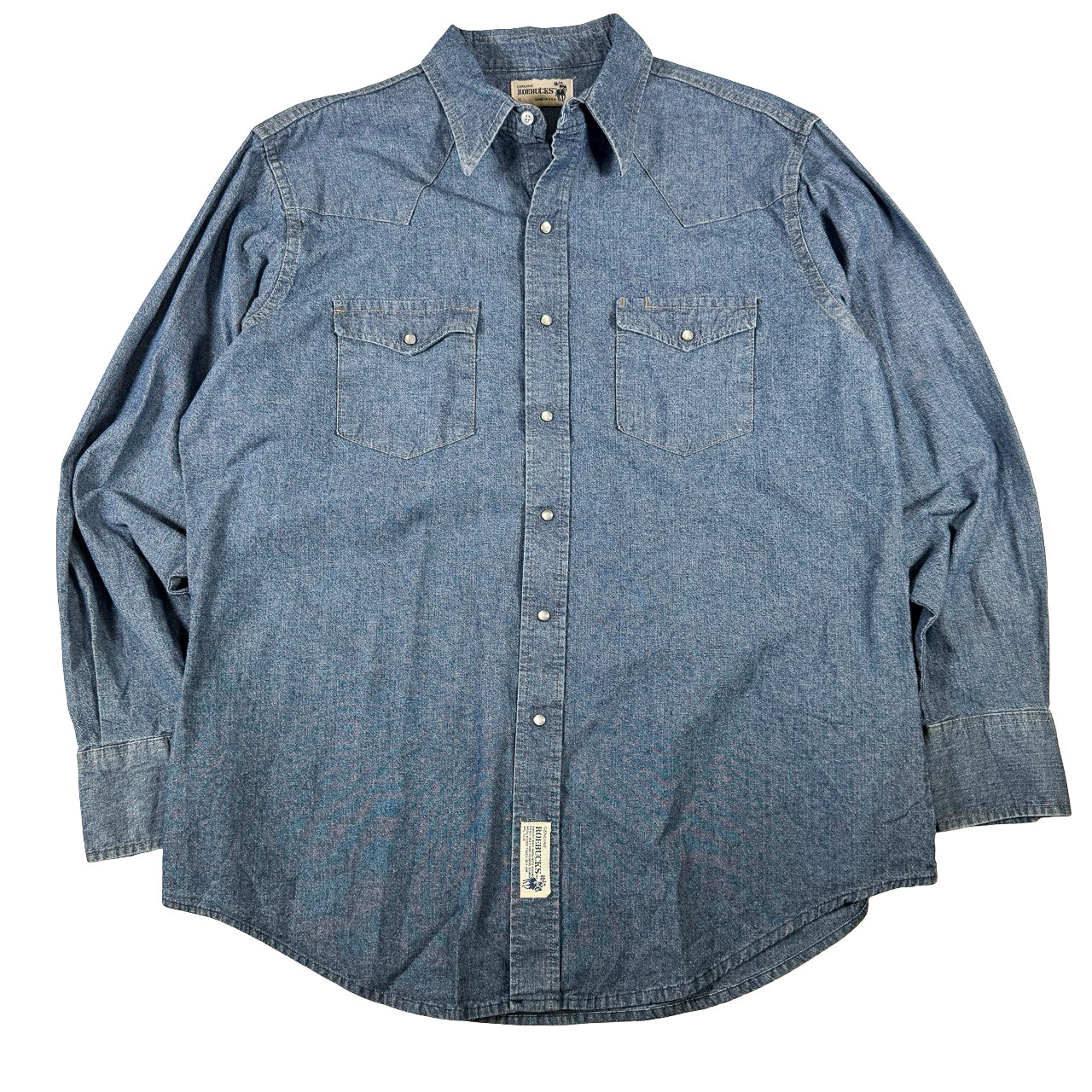 RoeBucks Blue Jean-Like Vintage Button Up XL
