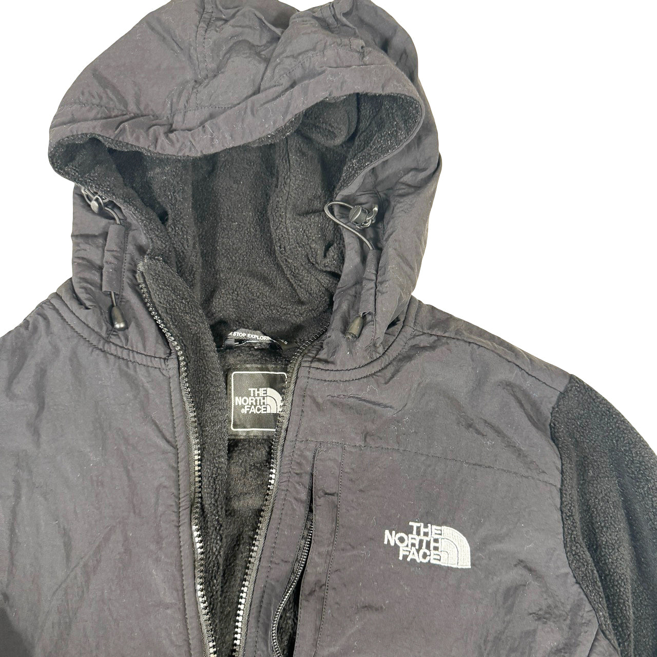 The North Face Hooded Fleece Jacket — 90s Black Zip-Up Large