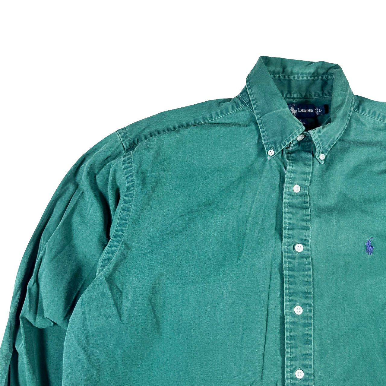 Vintage Ralph Lauren  Green Polo Vintage Button Up L
