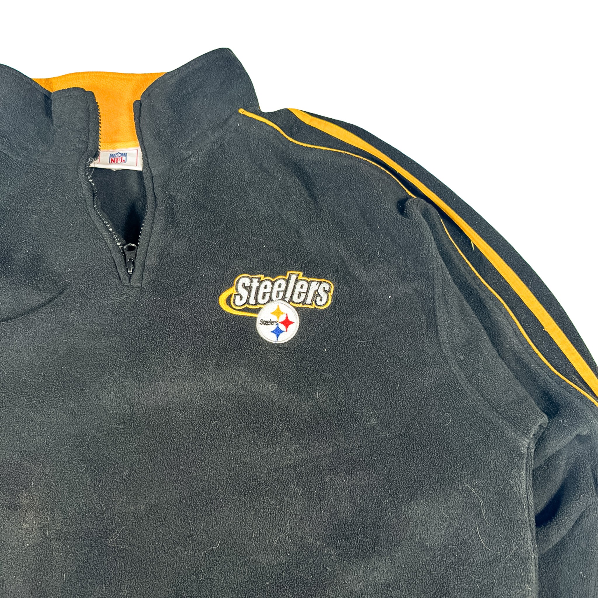 NFL Pittsburgh Steelers Black Quarter-Zip Fleece Sweatshirt 25x30