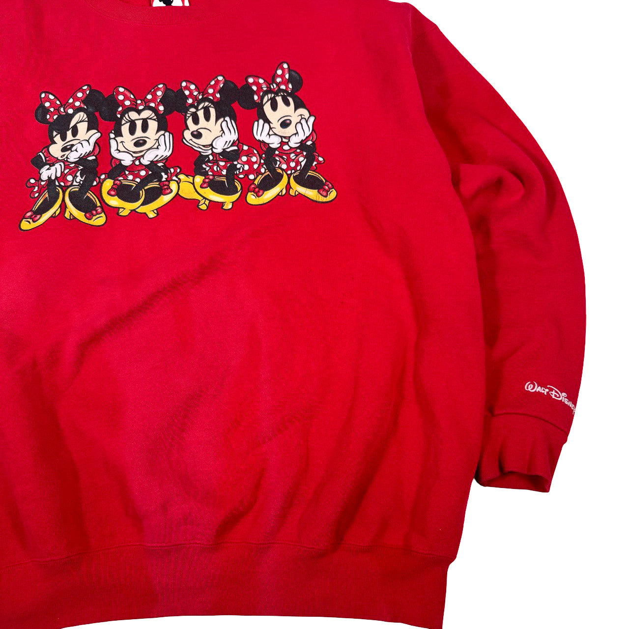 Mickey Inc Minnie Mouse Crewneck — 1990s Red & Black Sweatshirt XXL