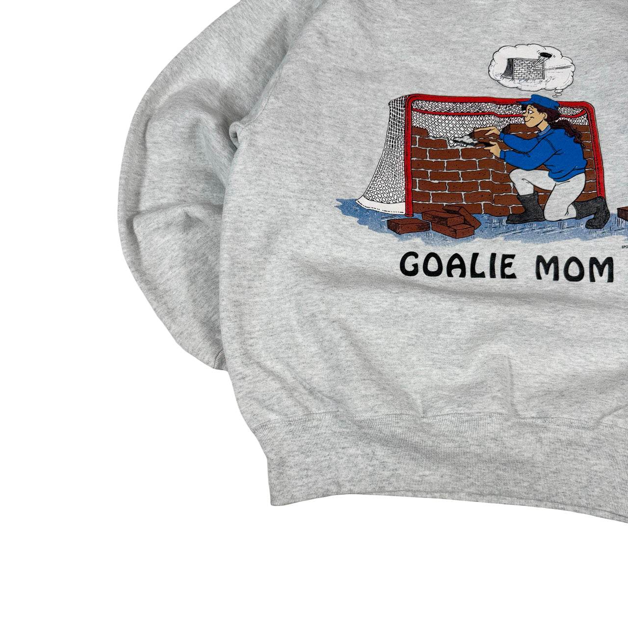 Fruit of the Loom Goalie Mom Sweatshirt — 2000s Hockey Spirit Medium