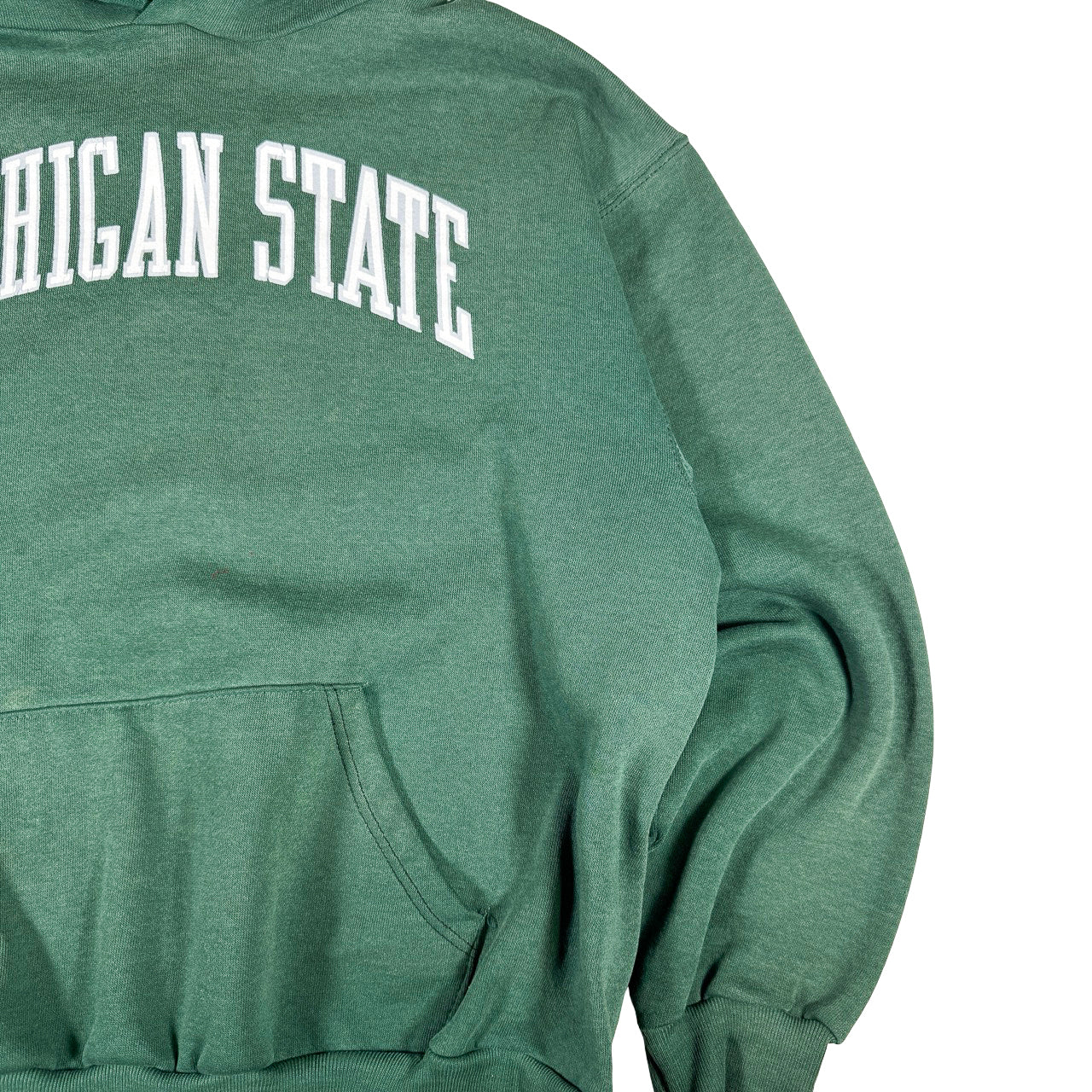 Michigan State Green Kangaroo Pouch  Vintage Hoodie