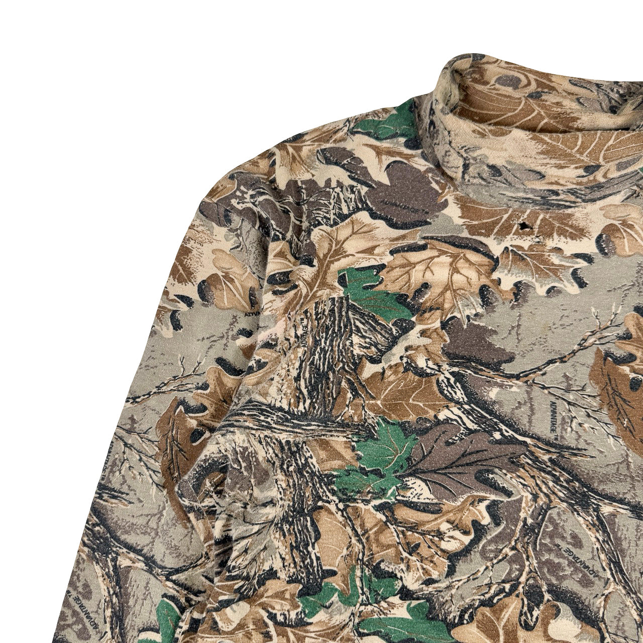 Camo Turtle Neck Sweatshirt — 1990s Multi-Color L
