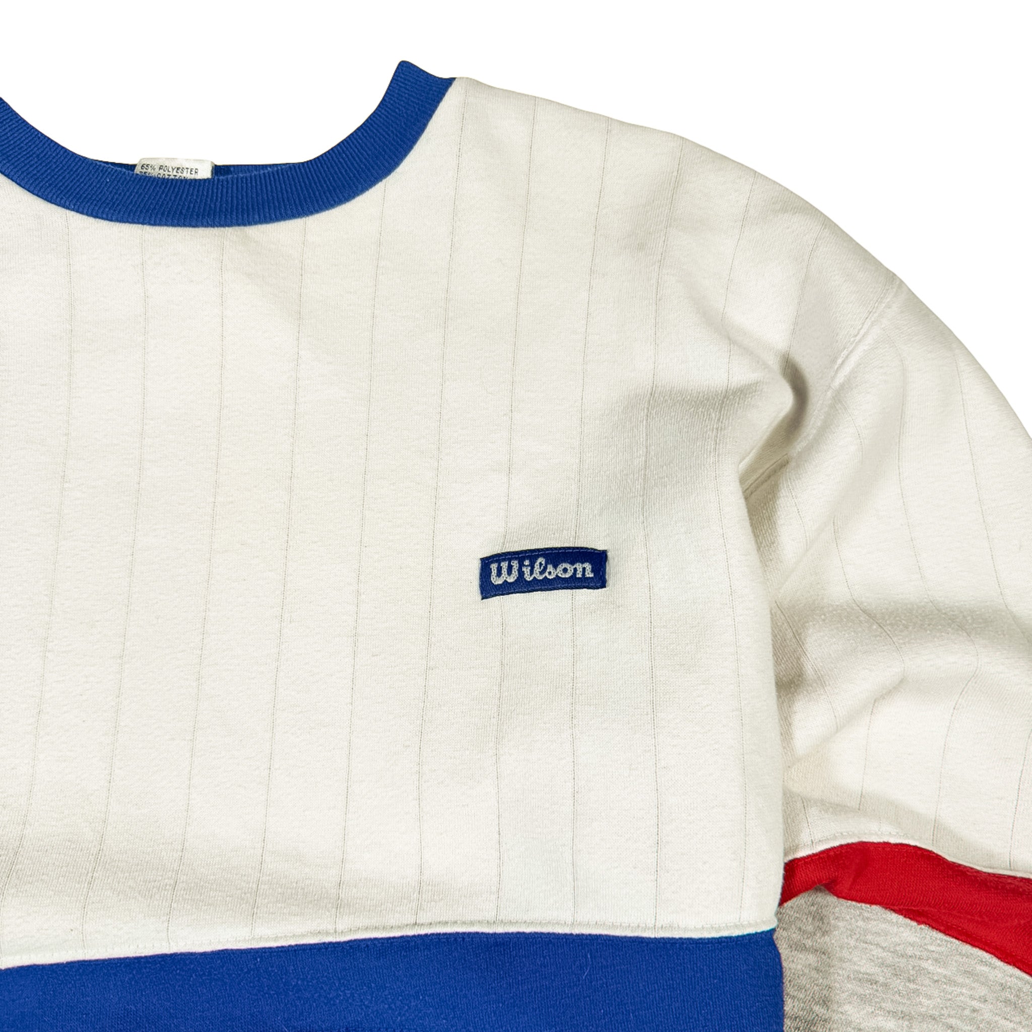Wilson Crewneck Sweatshirt Blue Grey Red Accents Size S