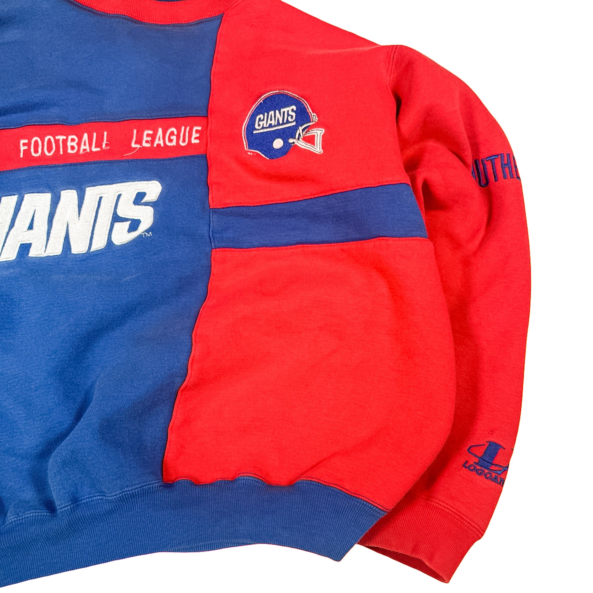 NFL Giants Blue and Red Crewneck Sweatshirt - Size M