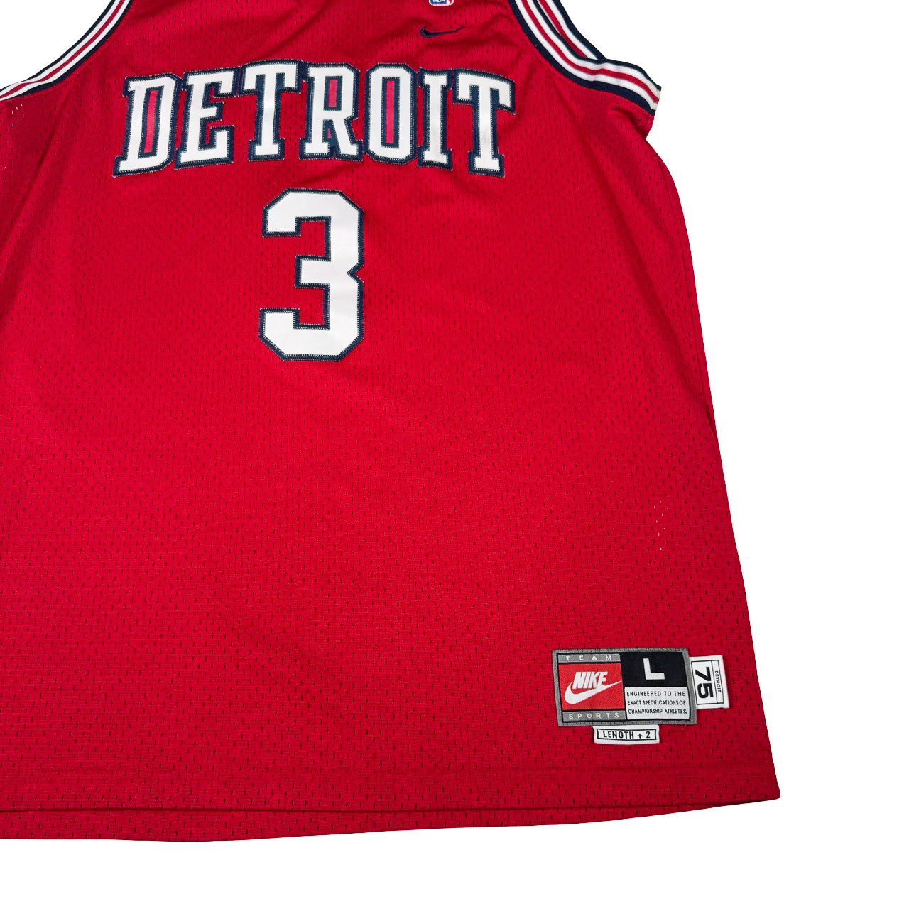 NBA Detroit #3 Wallace Jersey Red Size L