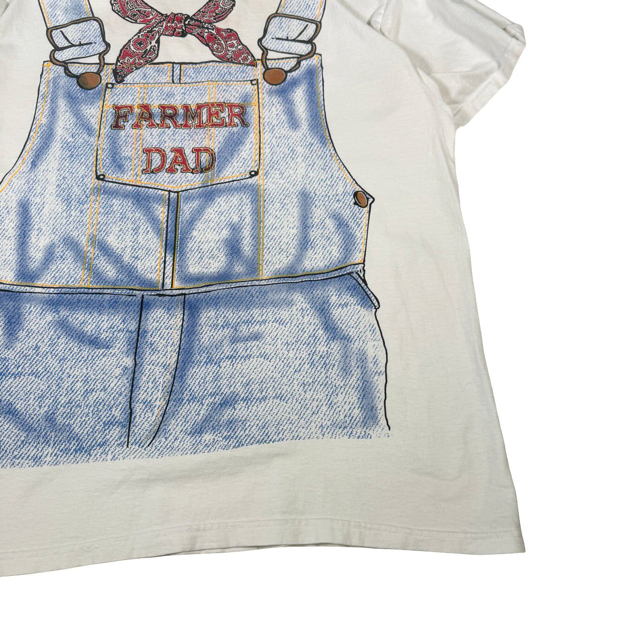 Farmer Dad Jean Overall Print T-Shirt Size 22x28