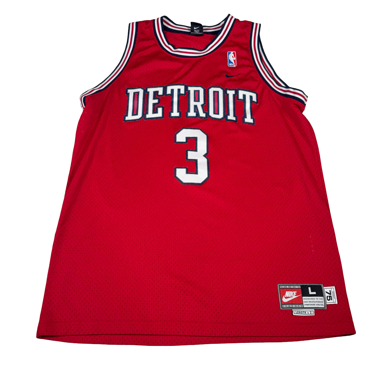 NBA Detroit #3 Wallace Jersey Red Size L