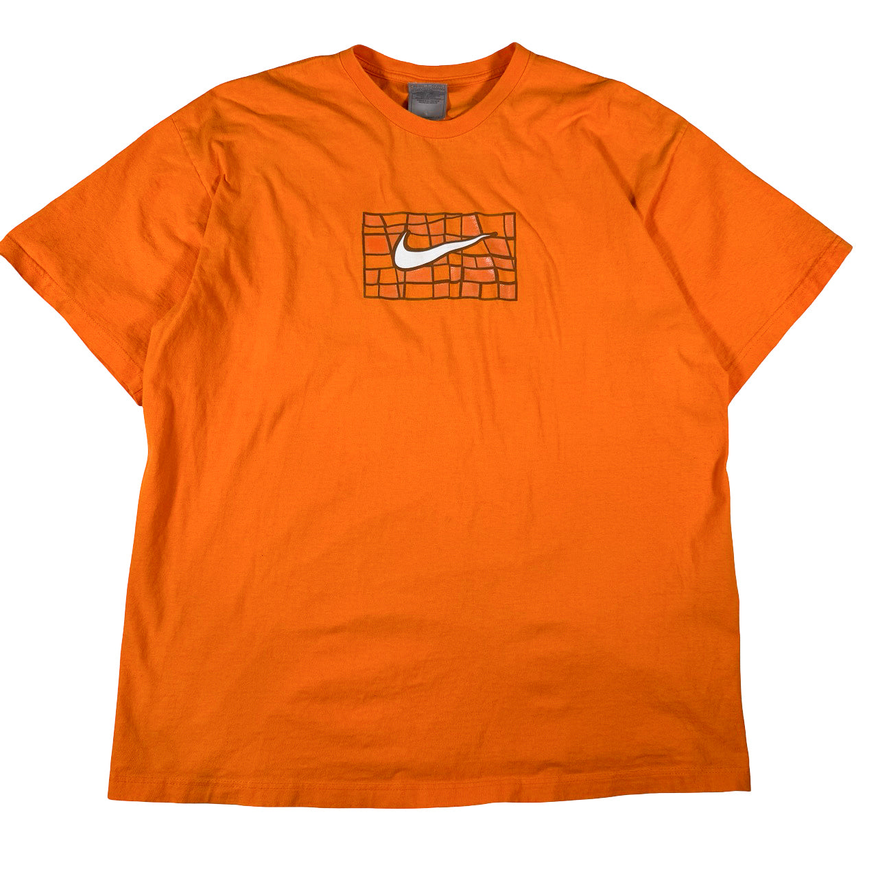 Nike  Orange Brick Y2K Swoosh Vintage T-Shirt