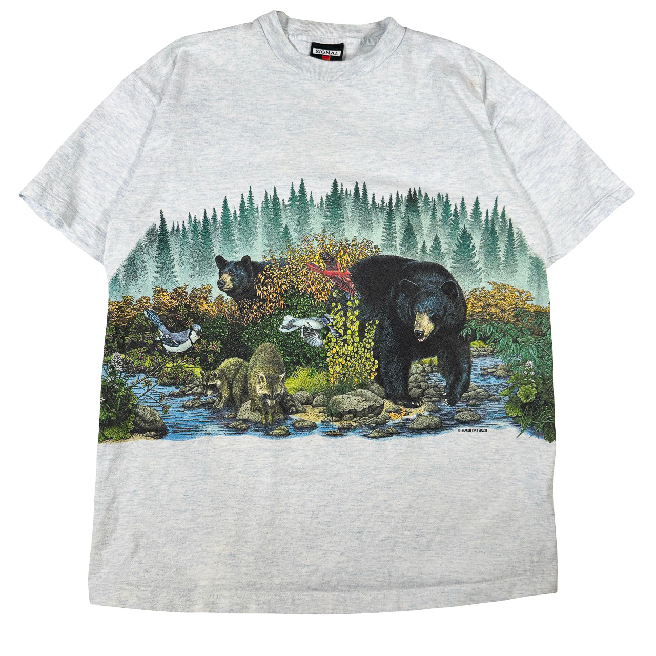 Vintage Signal  Nature Bear Wrap Around Print Vintage T-Shirt L