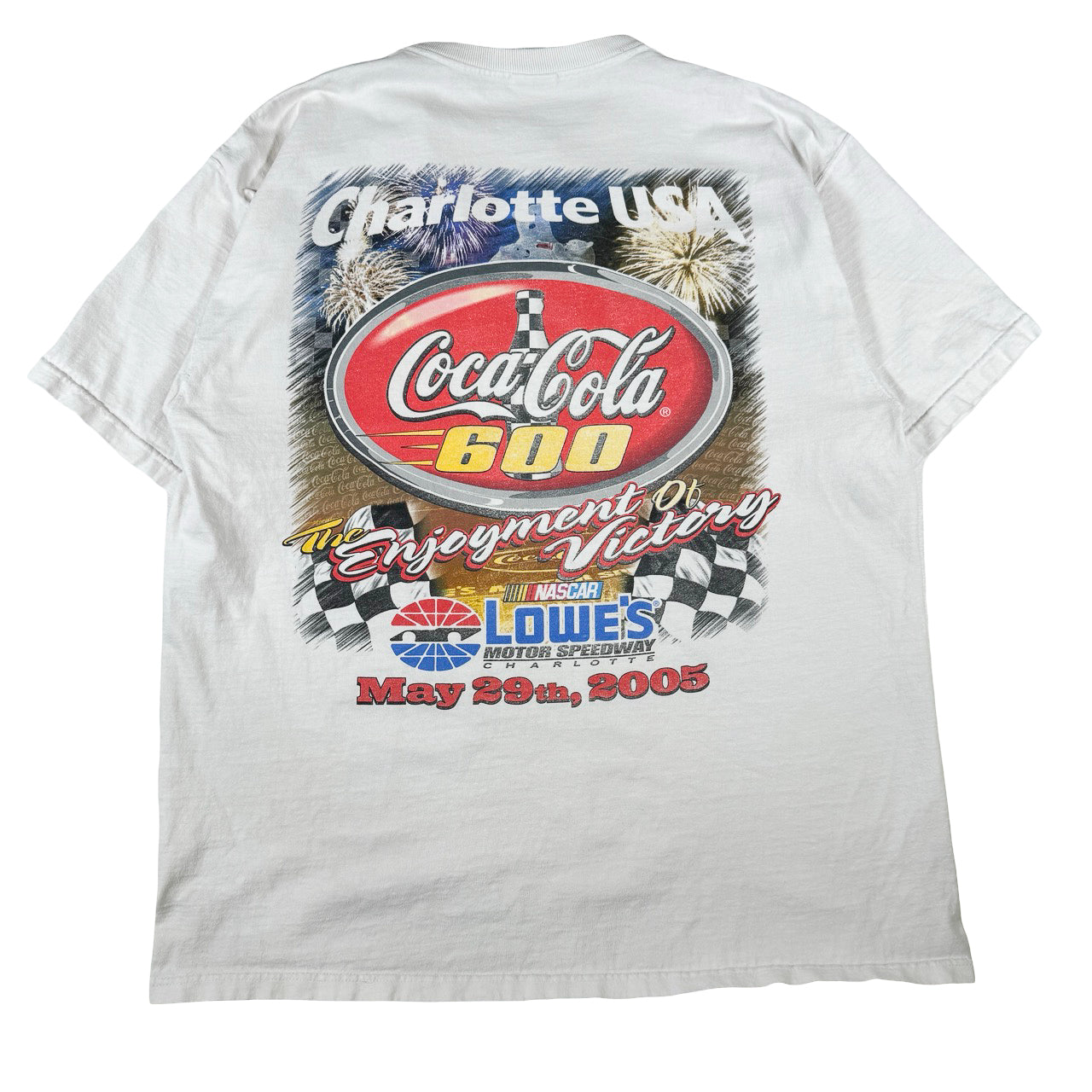 Vintage Fruit of the Loom Coca Cola 600 The Taste for Speed NASCAR Vintage T-Shirt XL