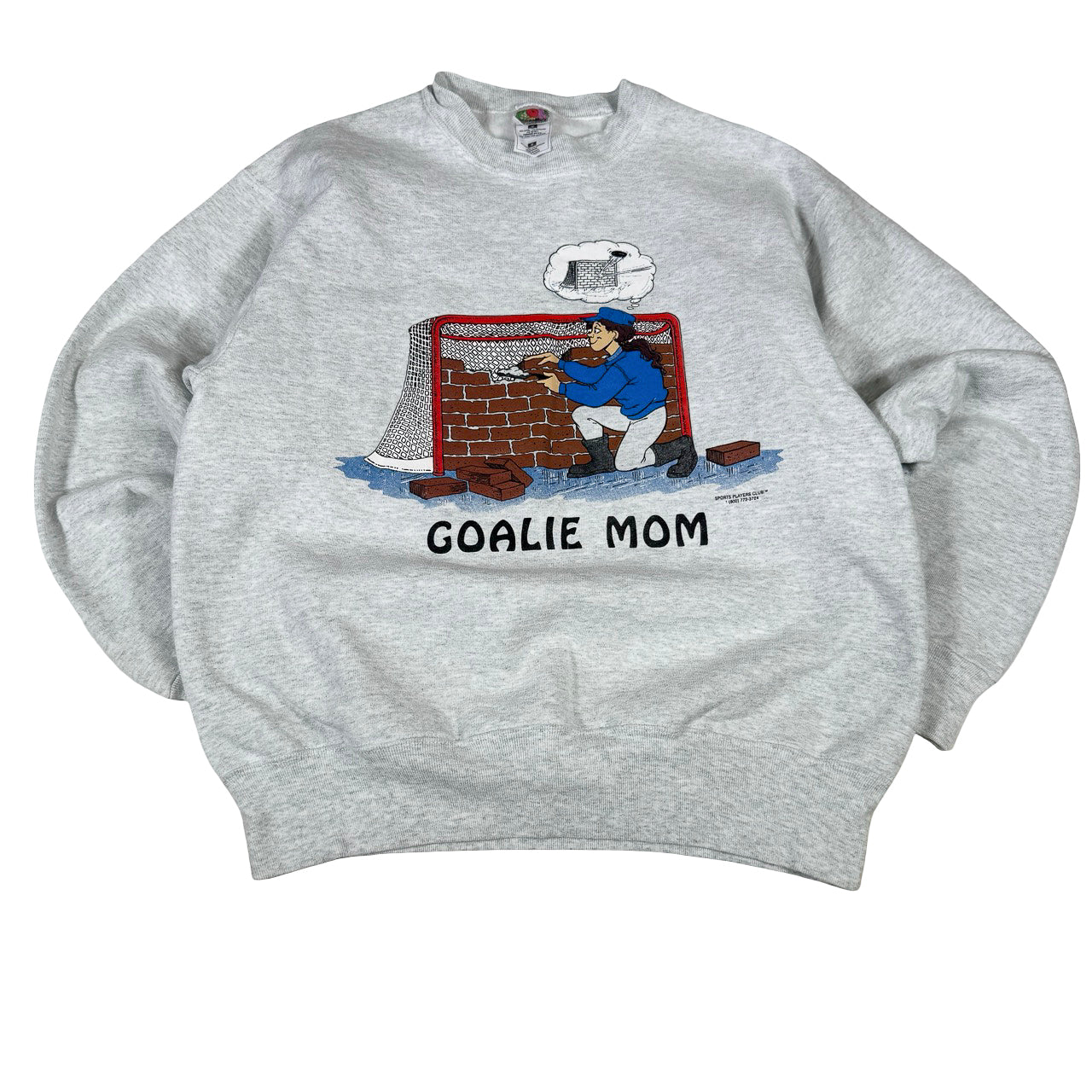 Fruit of the Loom Goalie Mom Sweatshirt — 2000s Hockey Spirit Medium