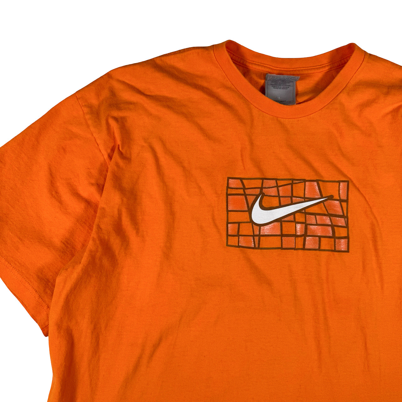 Nike  Orange Brick Y2K Swoosh Vintage T-Shirt