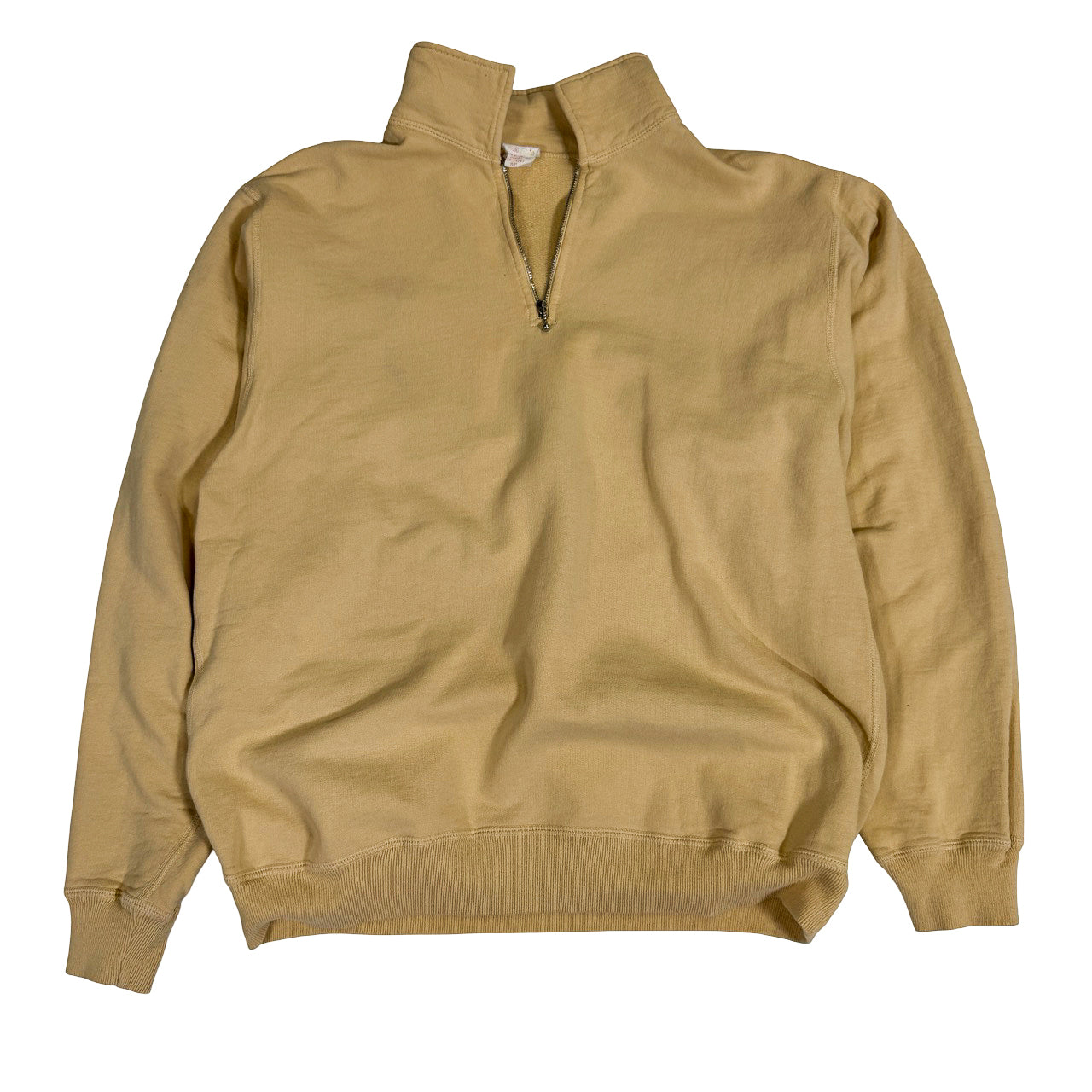 Yellow Quarter Zip Vintage Sweatshirt S