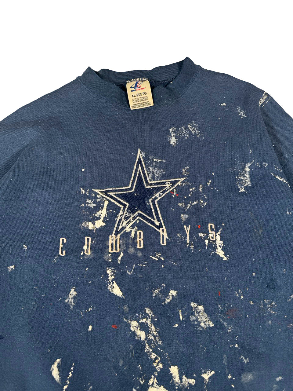 Loco Athletic Dallas Cowboys Sweatshirt — Y2K Paint Splatter Navy XL