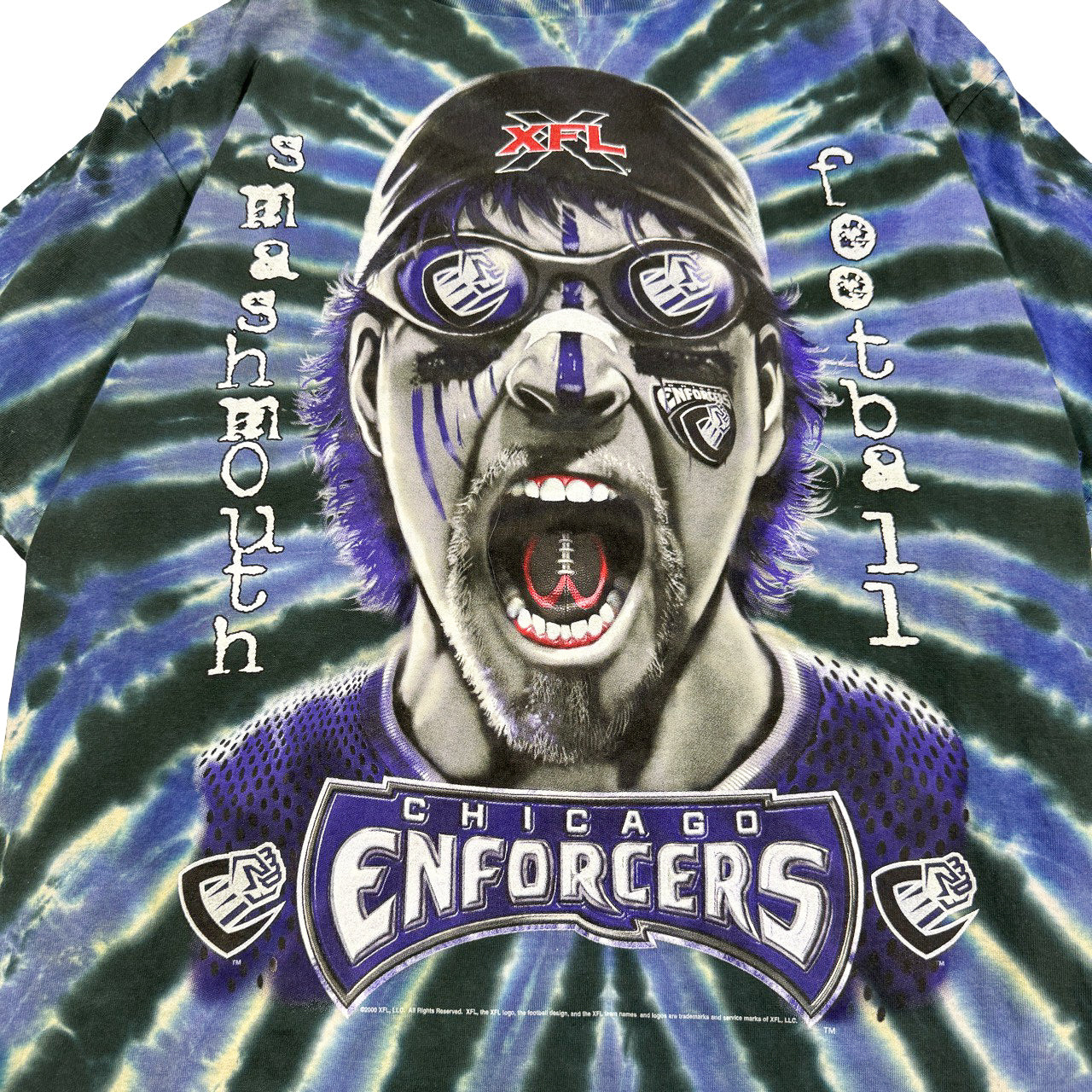 Vintage All Over Print XFL Chicago Enforcers Tee M