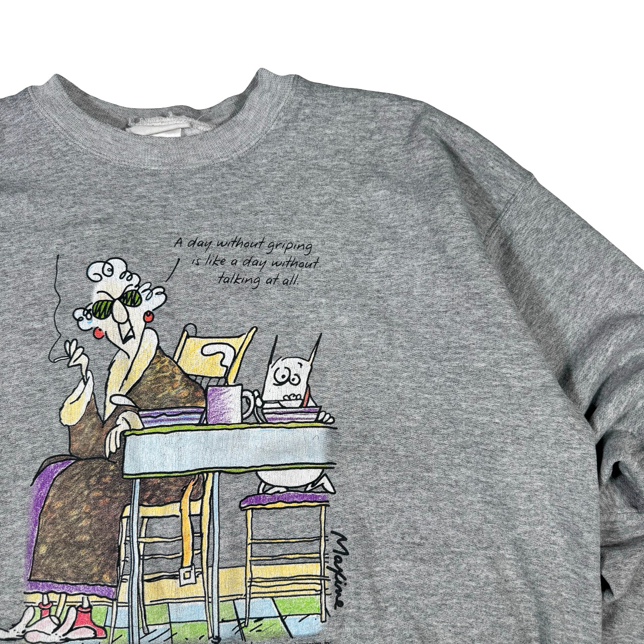 Granny Comic Print Gray Sweatshirt L