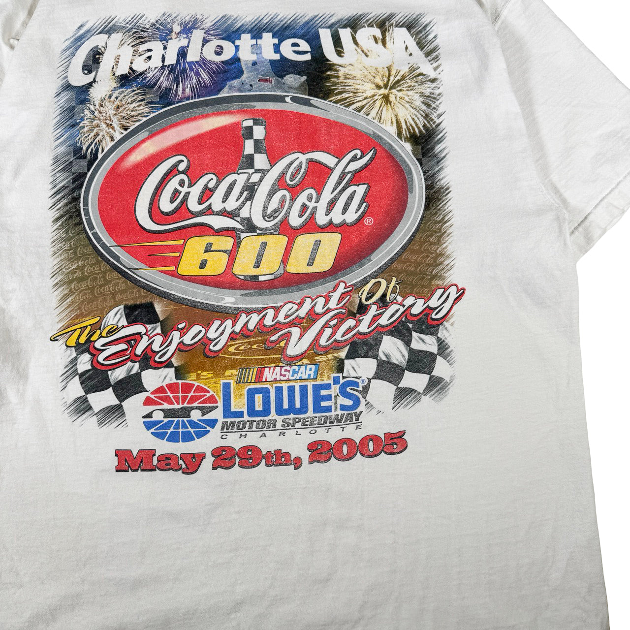 Vintage Fruit of the Loom Coca Cola 600 The Taste for Speed NASCAR Vintage T-Shirt XL